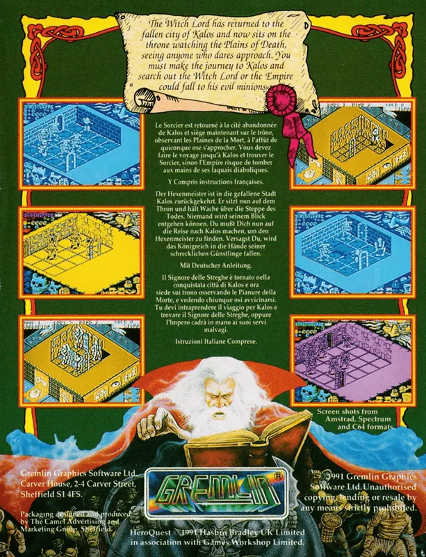 HeroQuest: Return of the Witch Lord box back