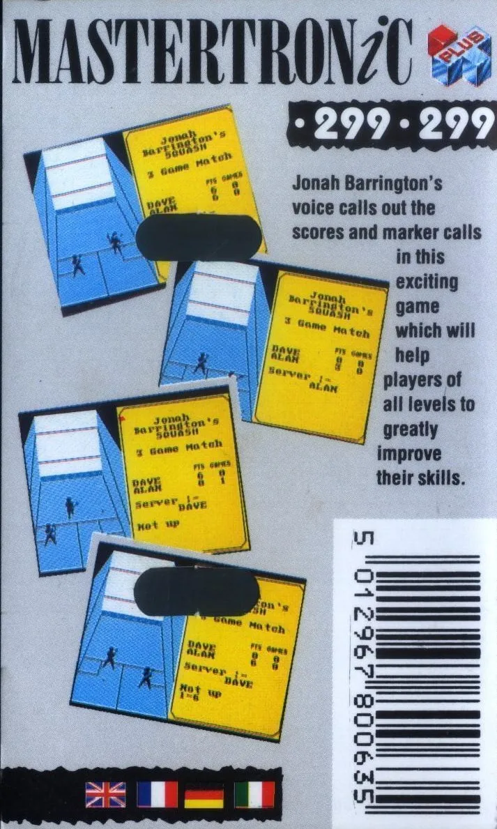 Jonah Barrington's Squash box back