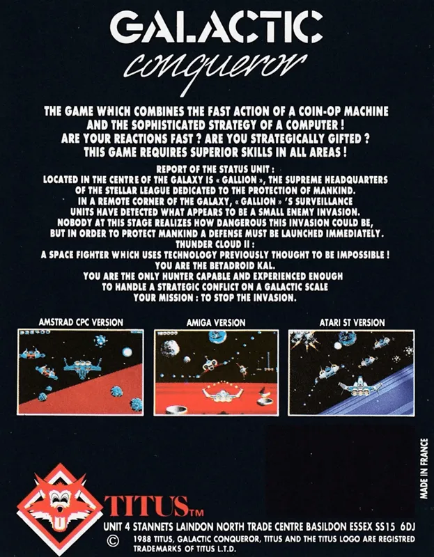 Galactic Conqueror box back