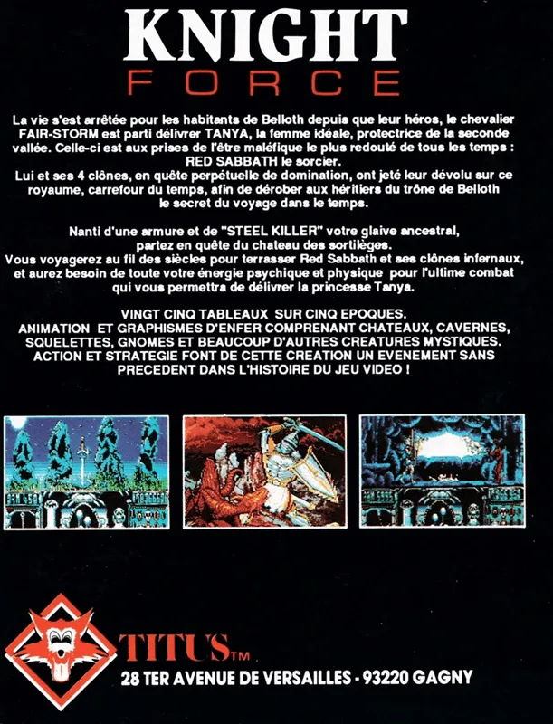 Knight Force box back