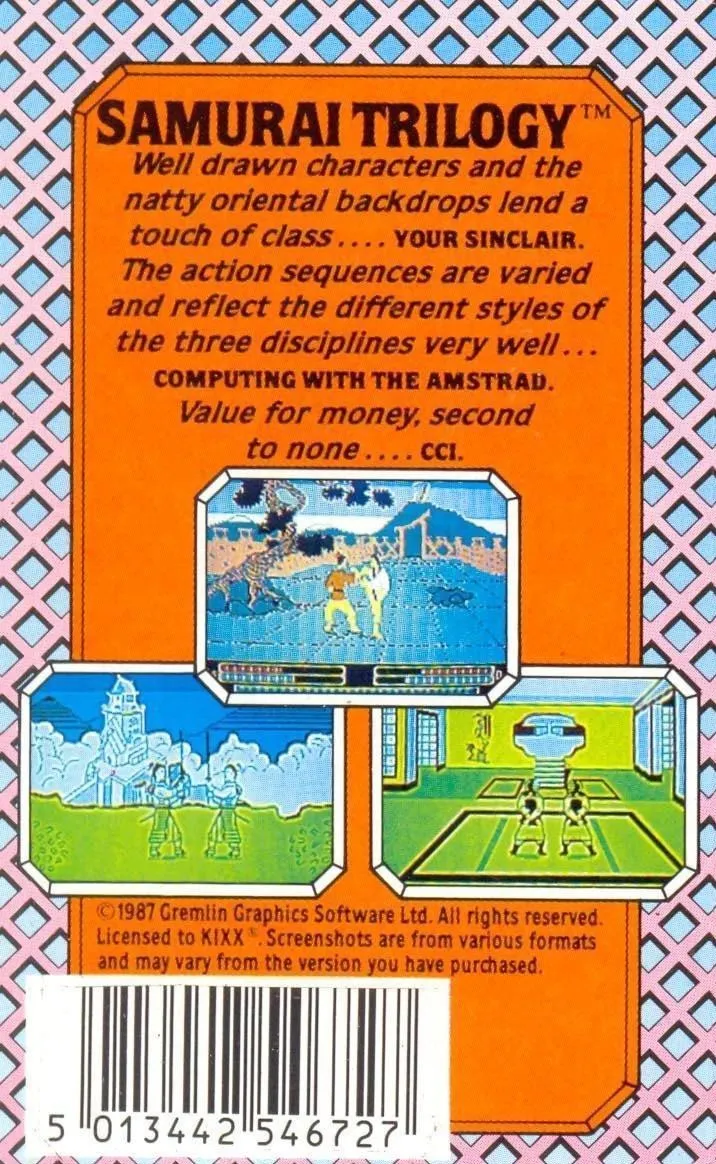 Samurai Trilogy box back