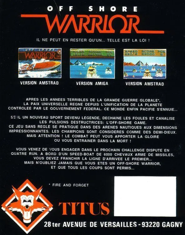 Off Shore Warrior box back