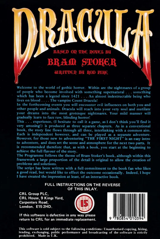 Dracula box back