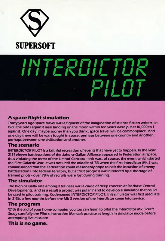 Interdictor Pilot box back