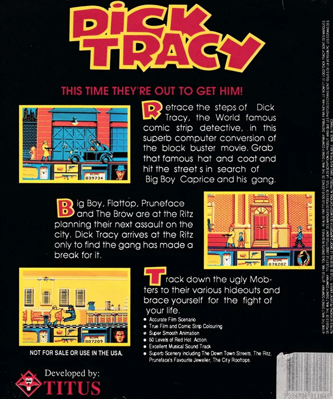 Dick Tracy box back
