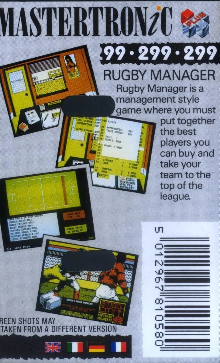 Rugby League Manager box back