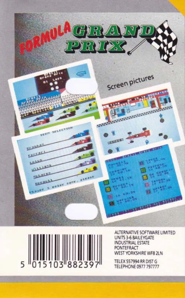 Formula One box back