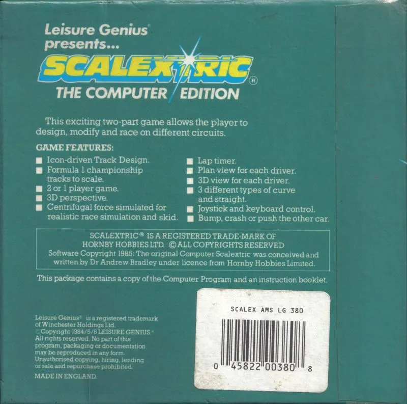 Scalextric box back