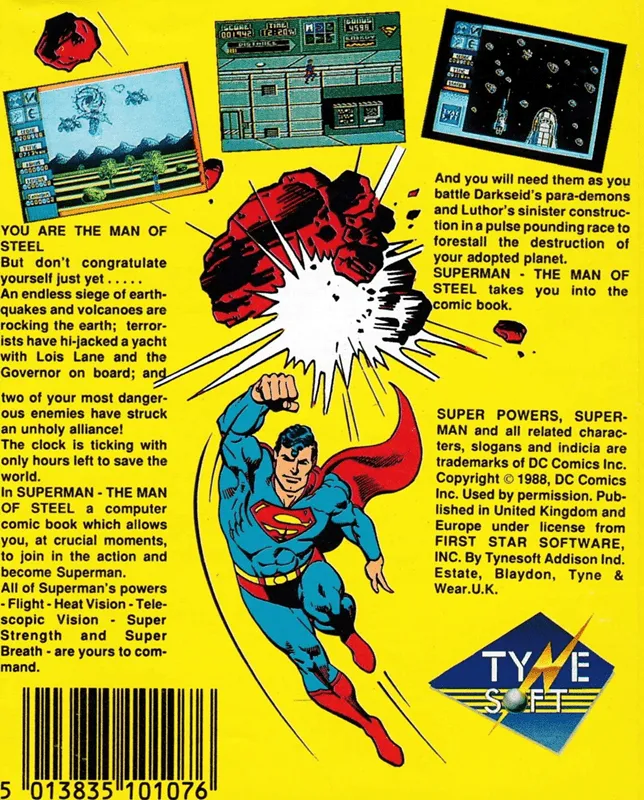 Superman: The Man of Steel box back