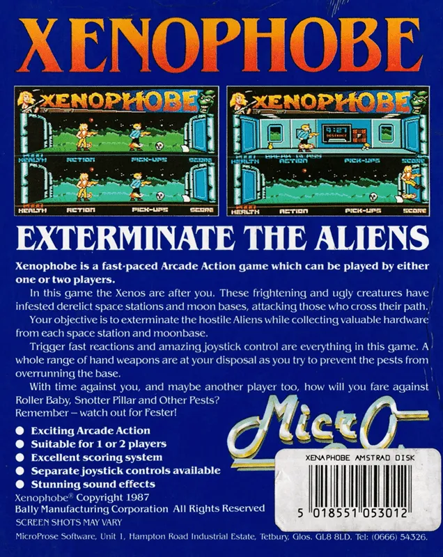 Xenophobe box back