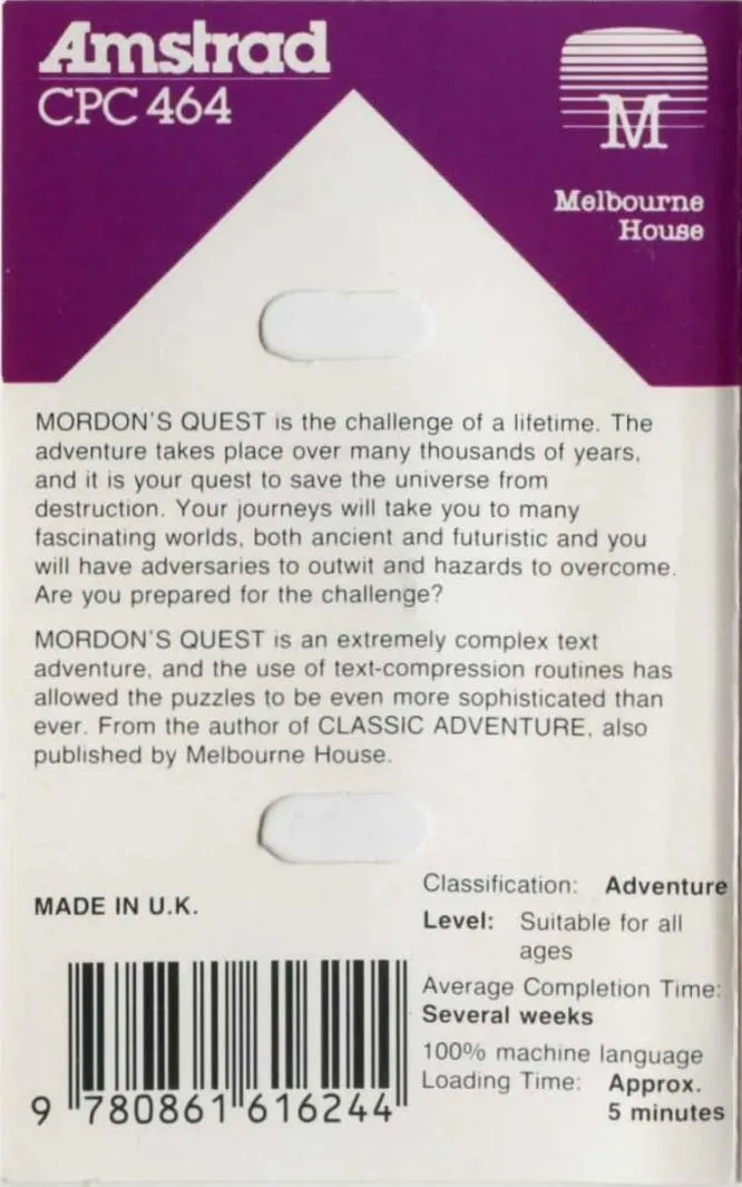 Mordon's Quest box back