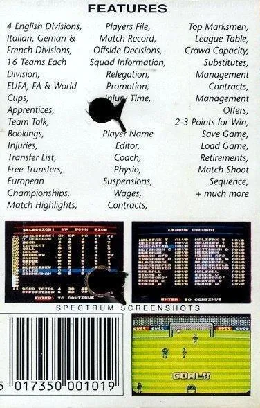 Striker Manager box back