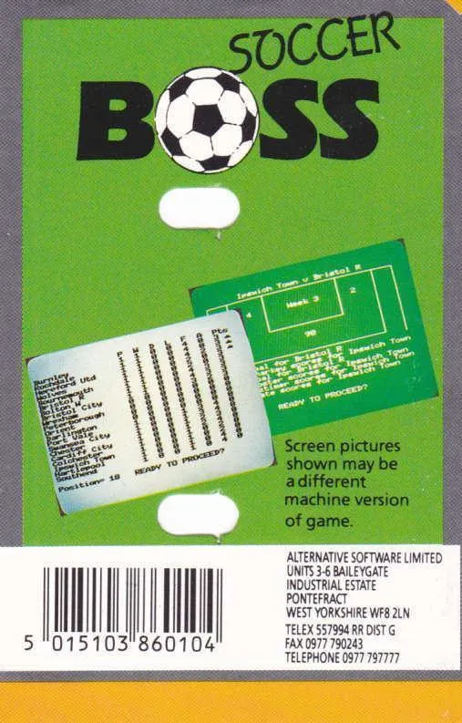 Soccer Boss box back
