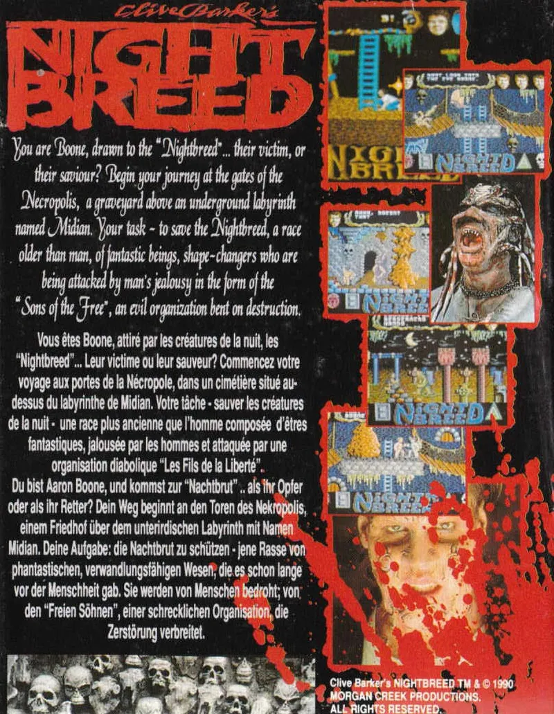 Night Breed box back