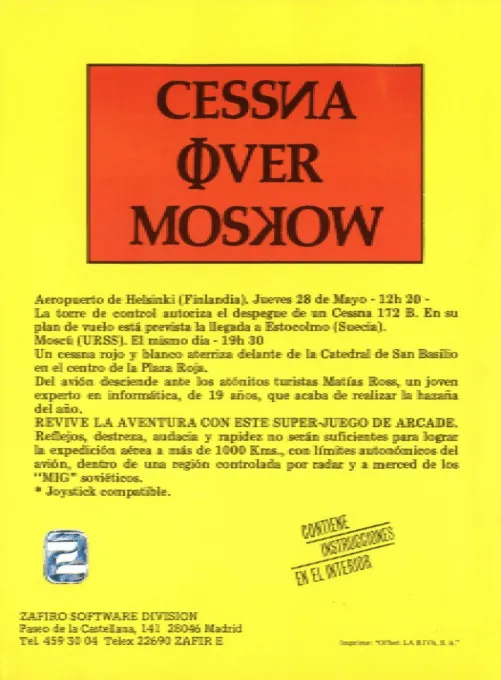 Cessna Over Moscow box back