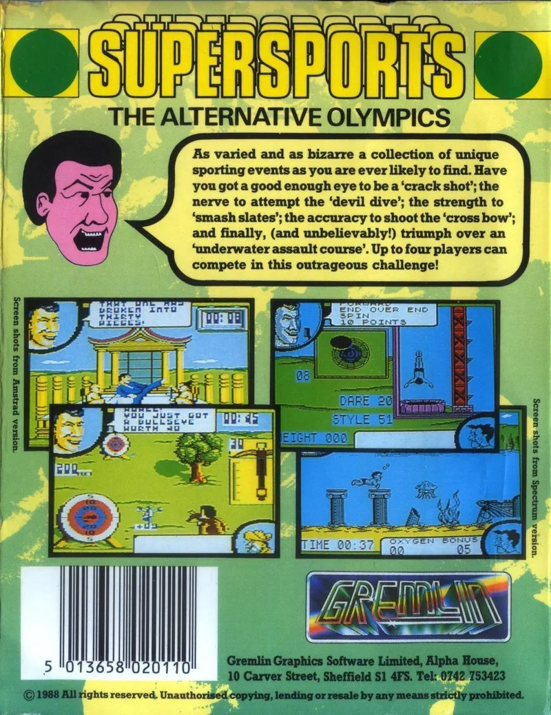 Super Sports: The Olympic Challenge box back