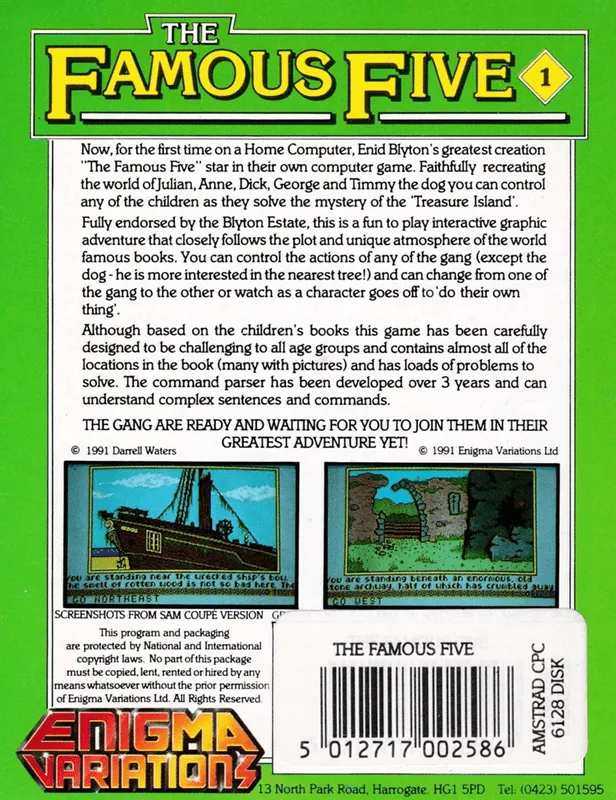 The Famous Five: Five on a Treasure Island box back