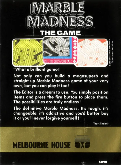 Marble Madness Deluxe Edition box back