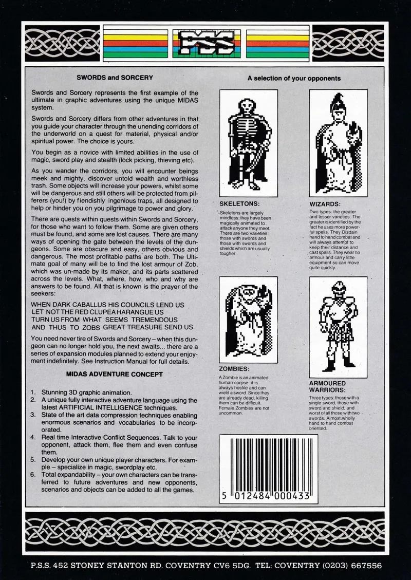 Swords & Sorcery box back