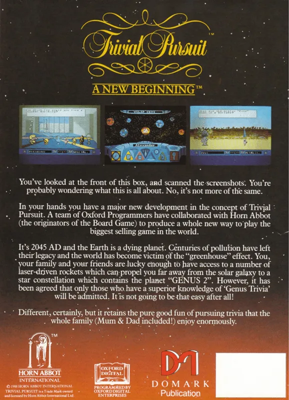 Trivial Pursuit II: A New Beginning box back