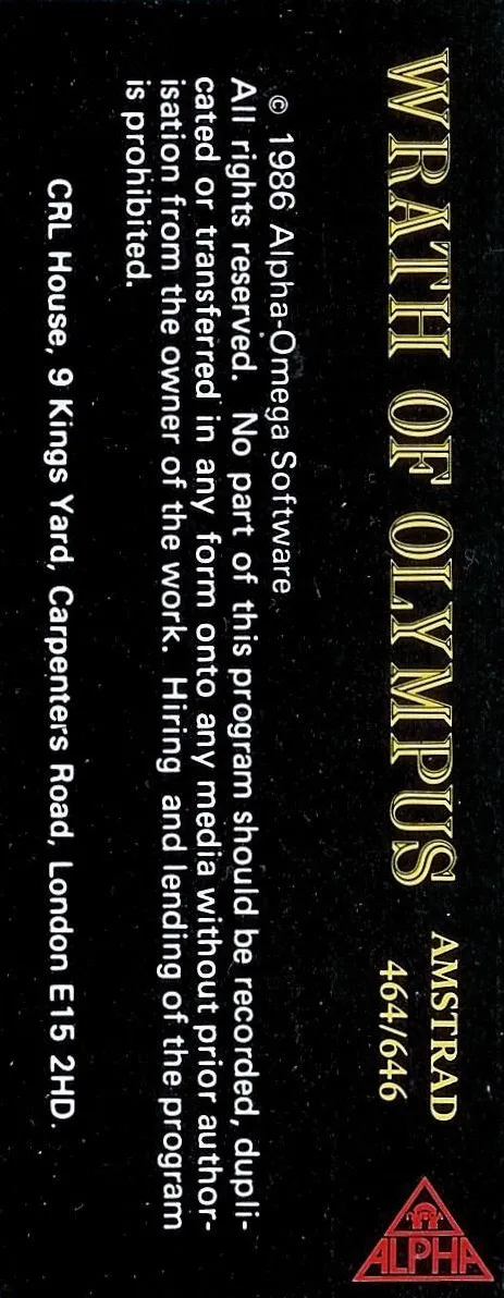 Wrath of Olympus box back