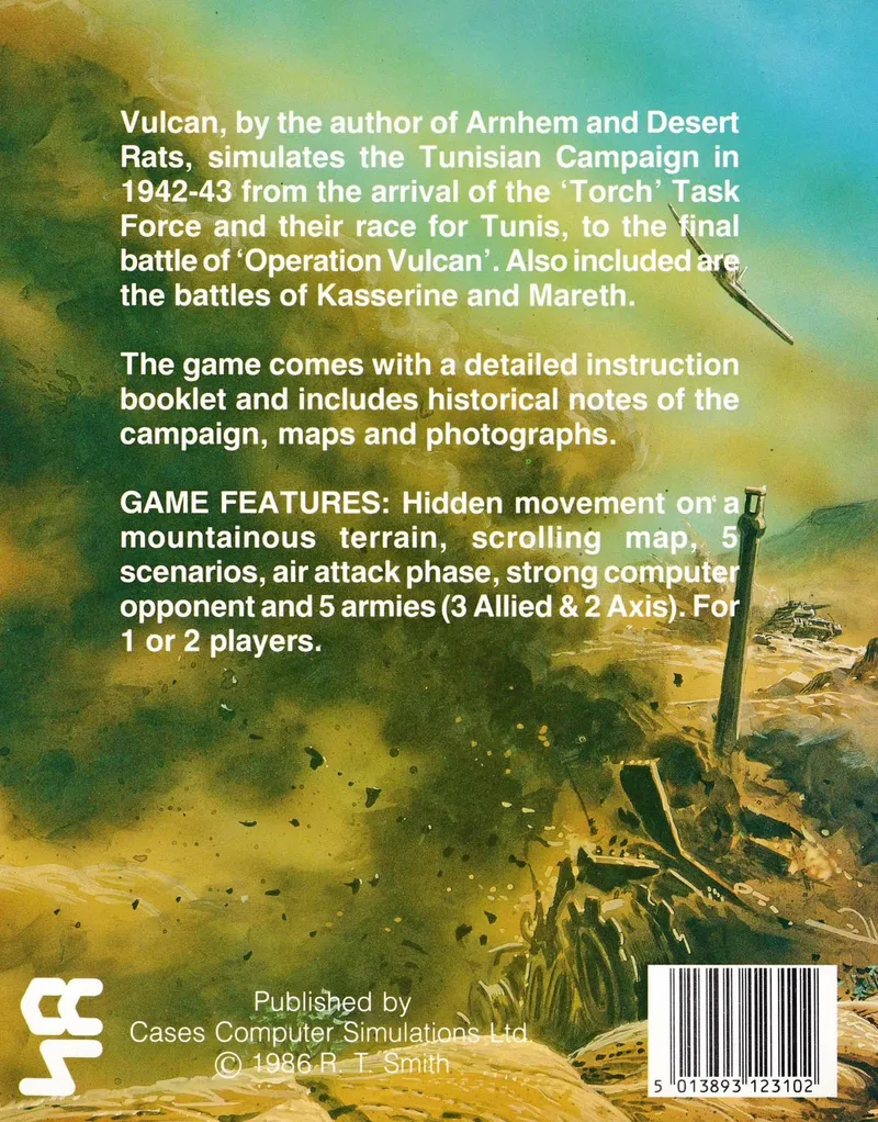 Vulcan: The Tunisian Campaign box back