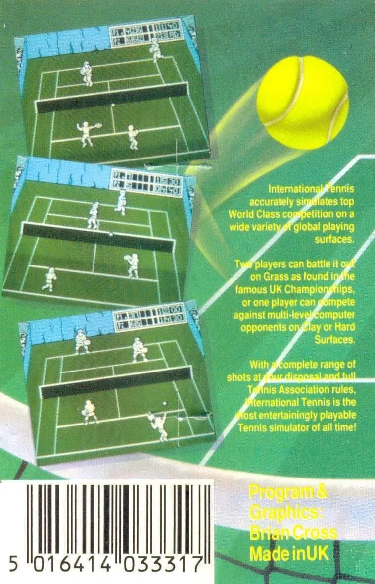 International Tennis box back