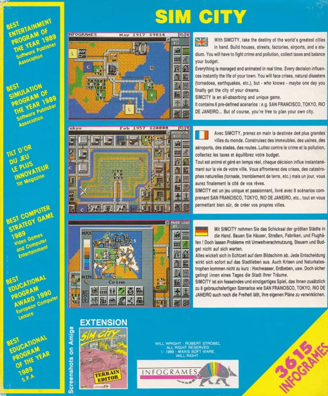 Sim City box back