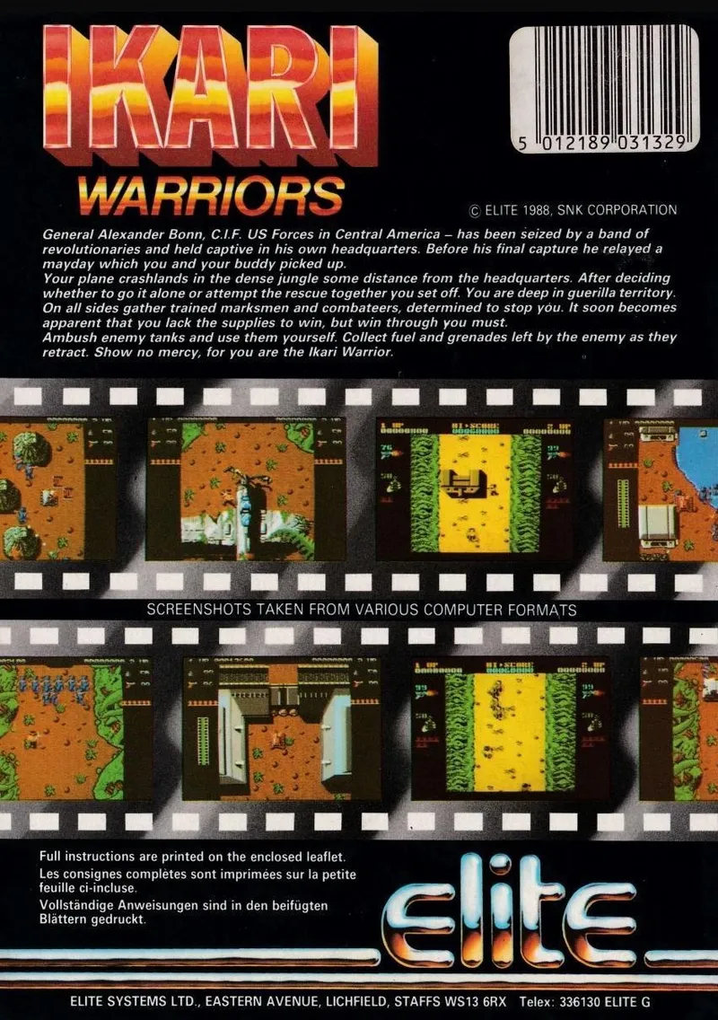 Ikari Warriors box back