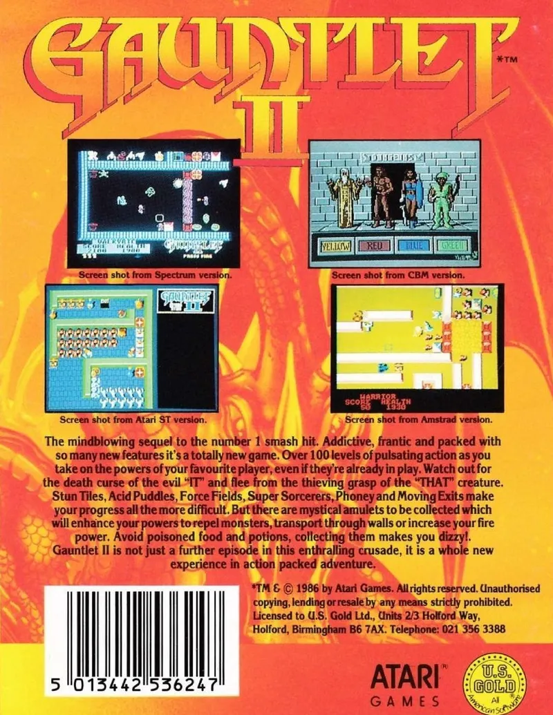 Gauntlet II box back