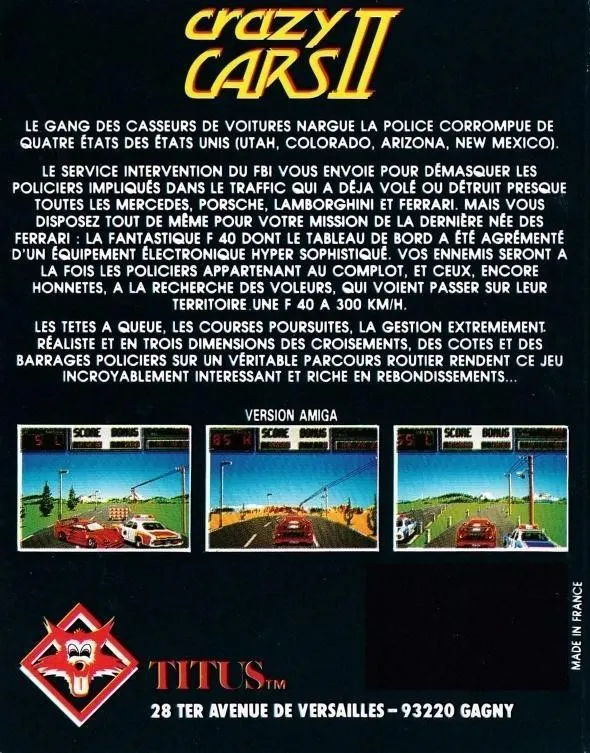 Crazy Cars II box back