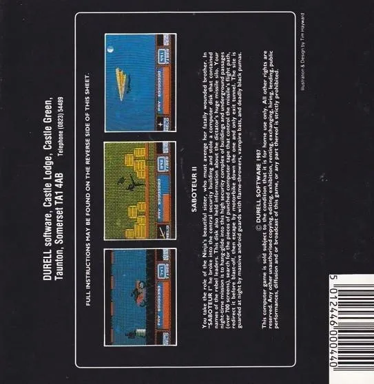 Saboteur II: Avenging Angel box back