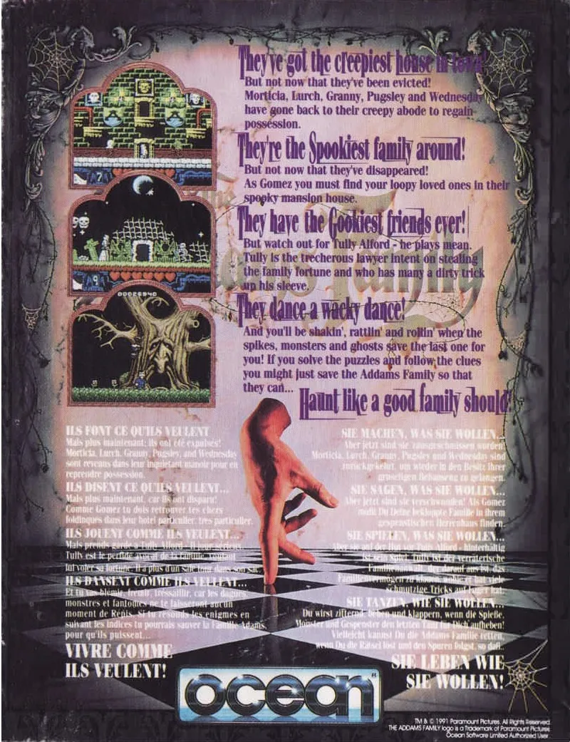 The Addams Family box back