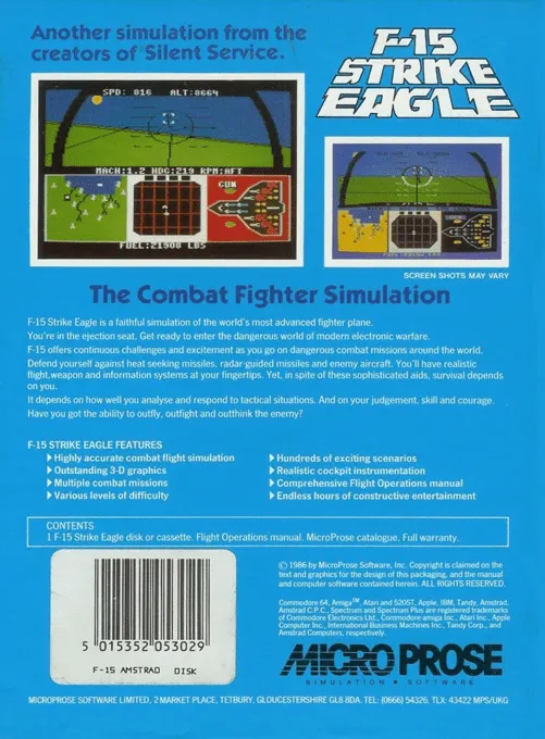 F-15 Strike Eagle box back