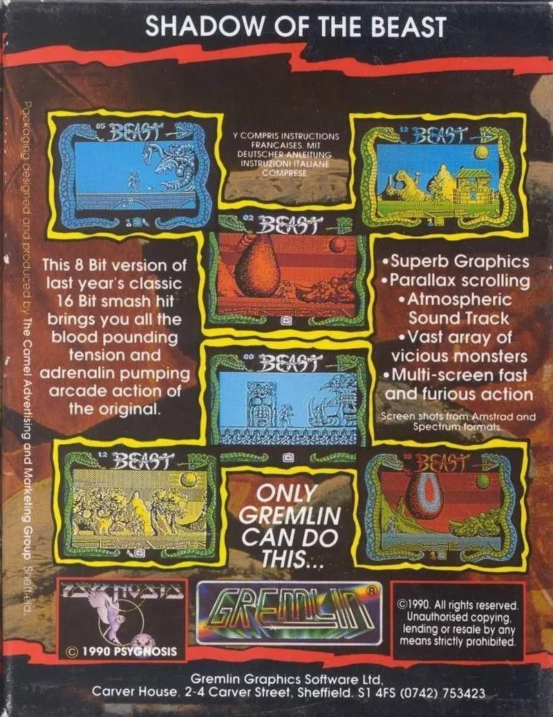 Shadow of the Beast box back