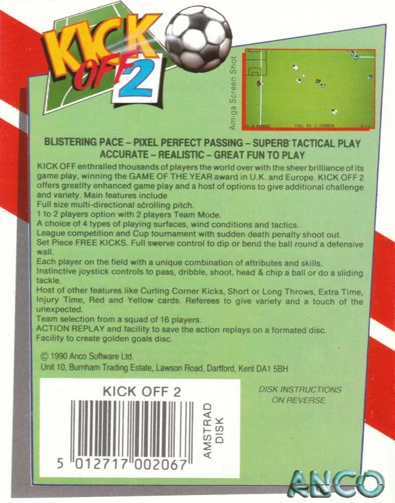 Kick Off 2 box back