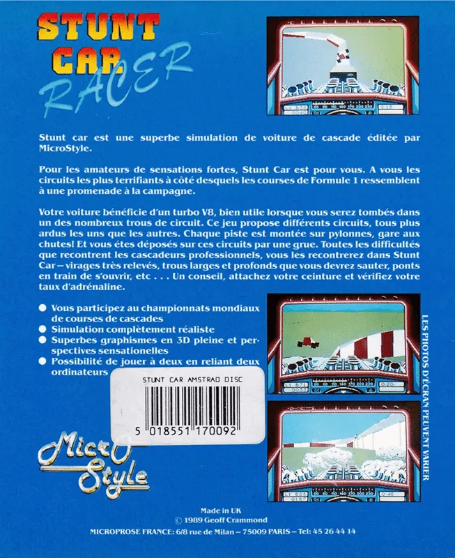 Stunt Car Racer box back