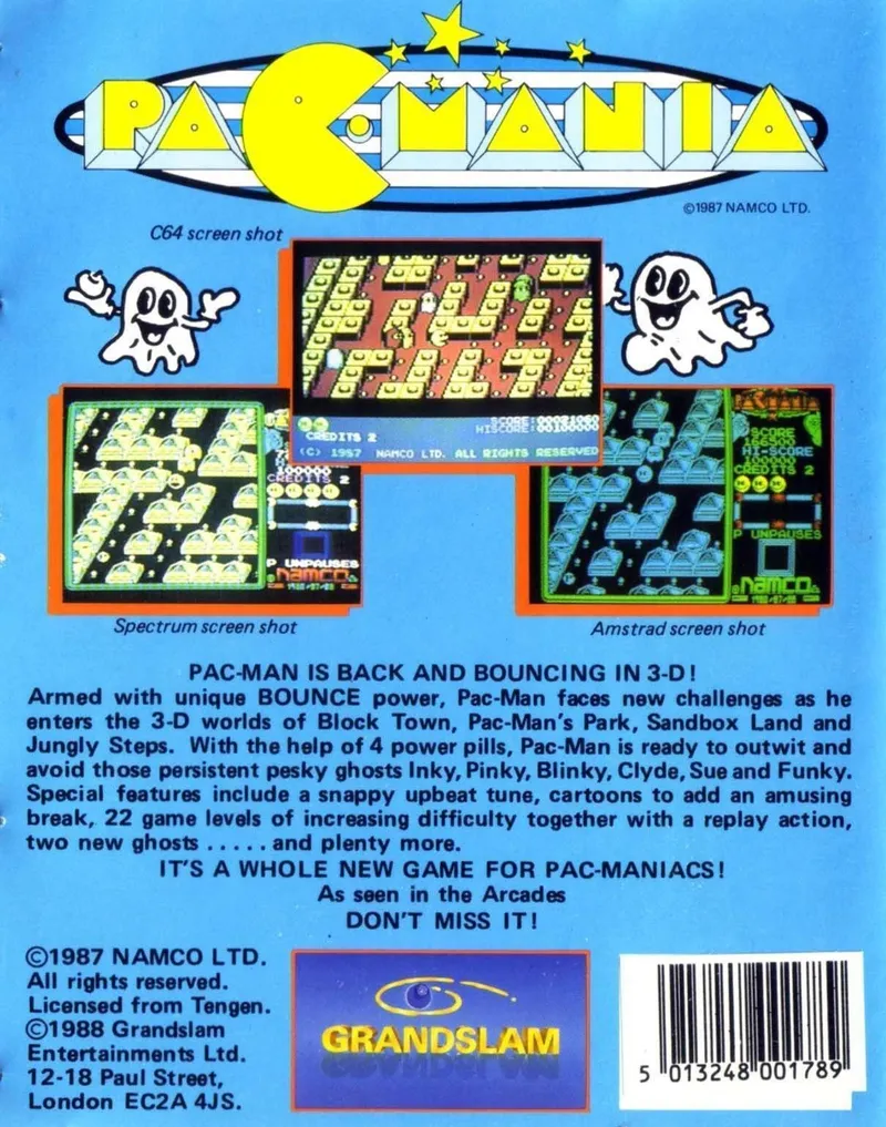 Pac-Mania box back