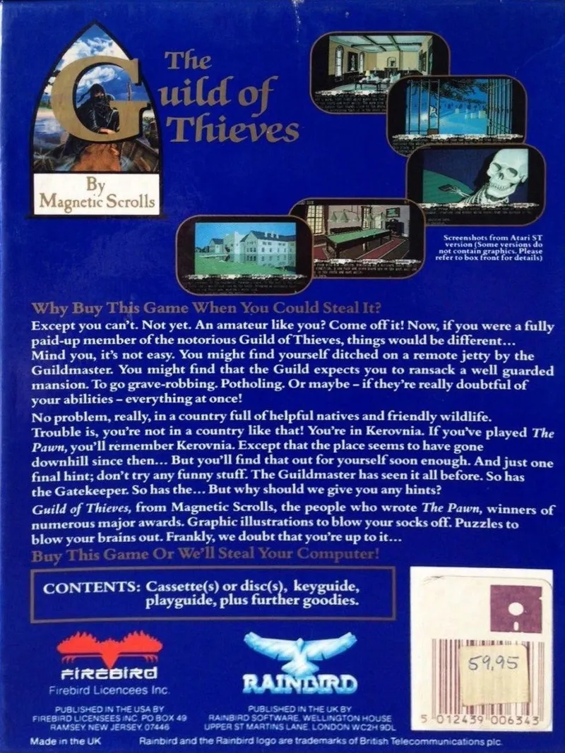 The Guild of Thieves box back