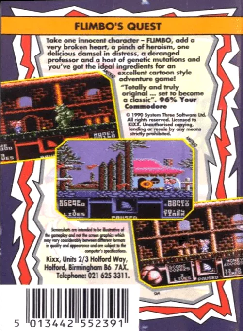 Flimbo's Quest box back