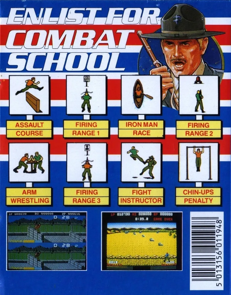 Combat School box back
