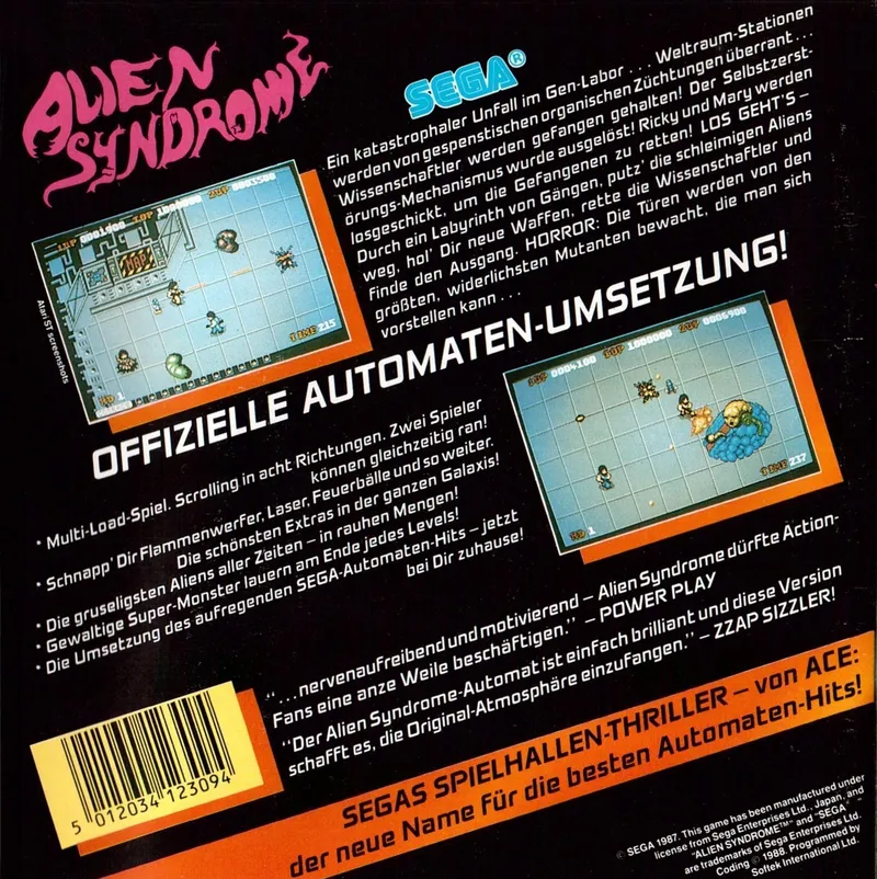 Alien Syndrome box back