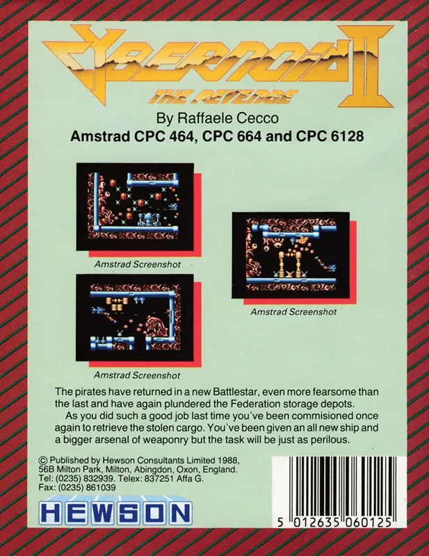Cybernoid II: The Revenge box back