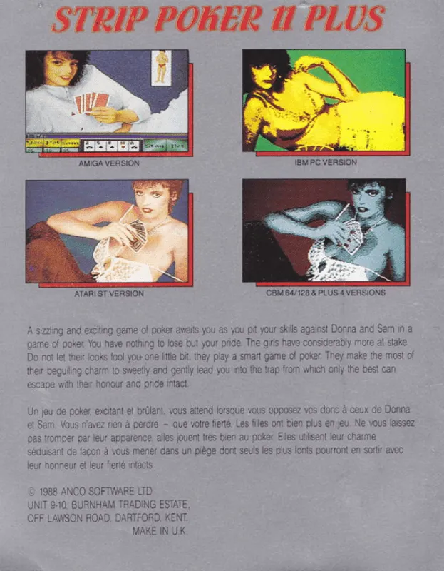 Strip Poker II+ box back