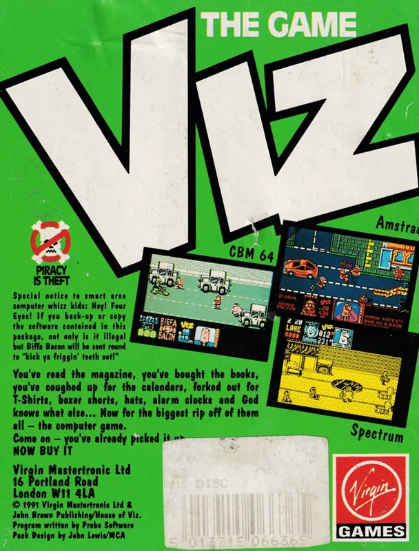 Viz: The Computer Game box back