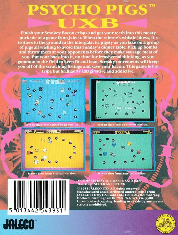 Psycho Pig U.X.B. box back