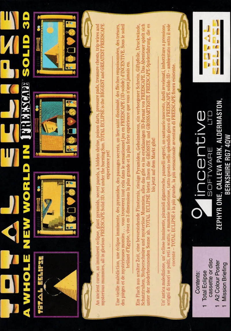 Total Eclipse II: The Sphinx Jinx box back