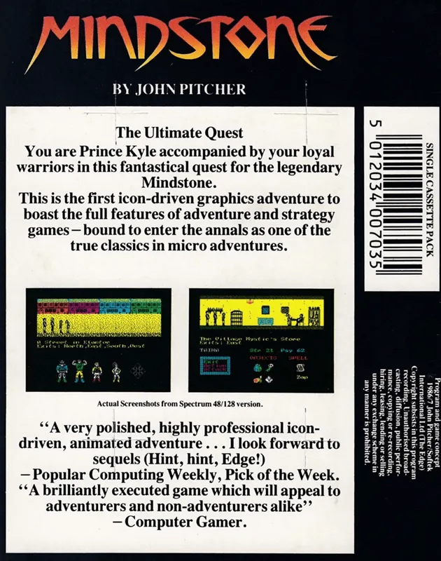 Quest for the Mindstone box back
