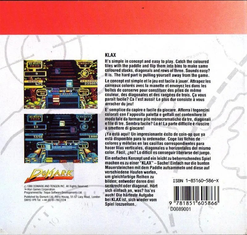 Klax box back
