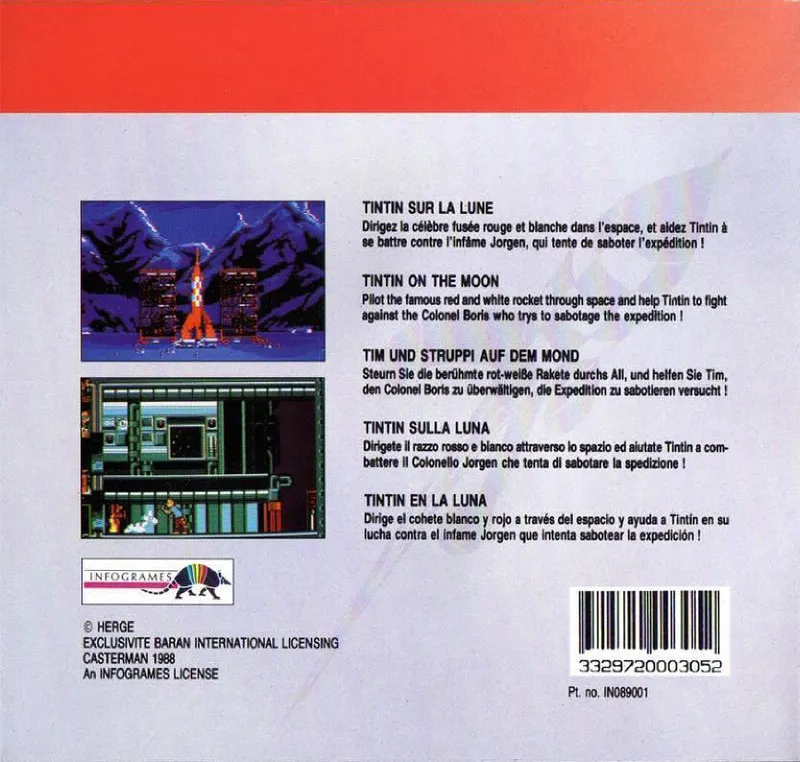 Tintin on the Moon box back